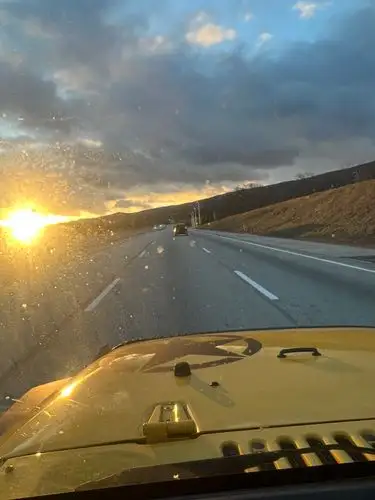 Golden hour on the open road.